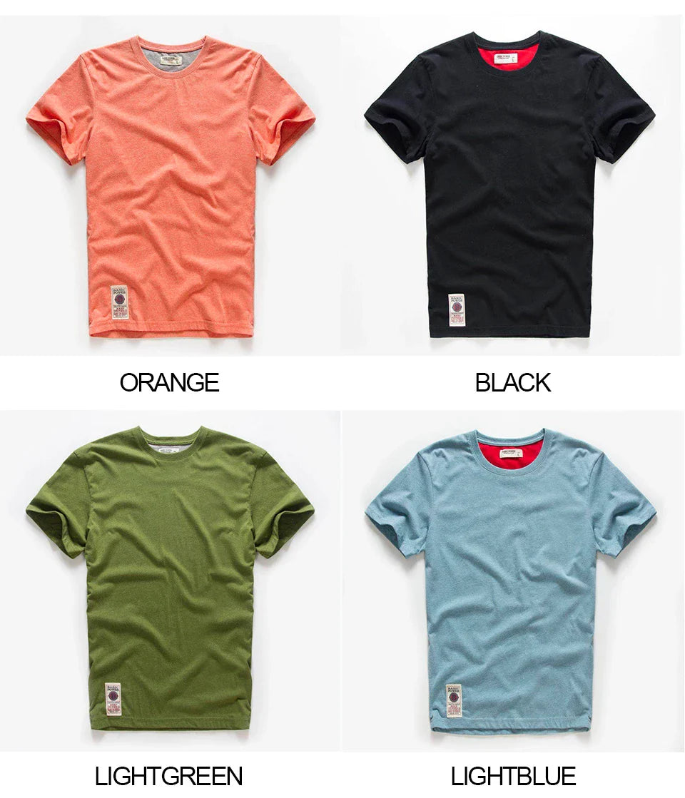 Men's Solid T-shirt Cotton t shirt Men Causal O-neck Basic Tshirt Male High Quality Classical Tops