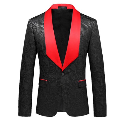 2026 New Men's White Rose Pattern Suit Jacket, Wedding Party Dress Coat, High Quality Men Slim Blazers Masculino Big Size M-6XL