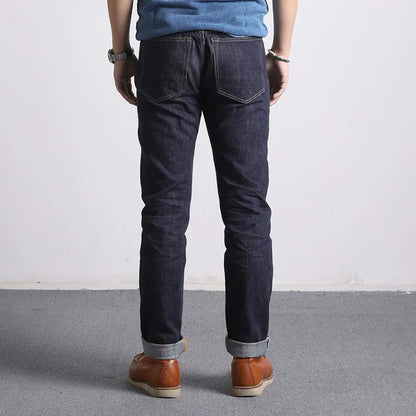 Raw Denim Jeans 16oz Heavy Weight Indigo Selvage One Washed Sanforized Zipper Pants