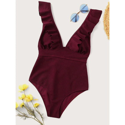 2023 One Piece Swimsuit Women Ruffle Swimwear Push Up Monokini Bodysuit Swimsuit Female Bathing Suit Summer Beach Wear