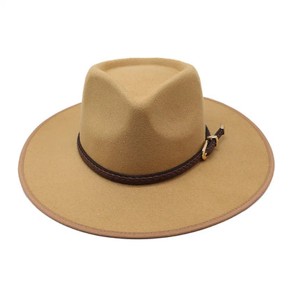 2024 Fashion Women Winter Wool Fedora Hat Men Simple Wide Brim Vintage Felt Jazz Hats New Top Trilby Cap
