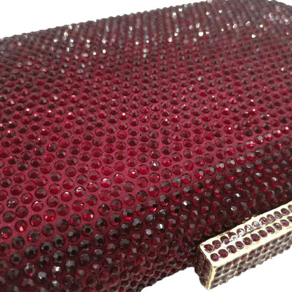Burgundy Crystal Evening Bags and Clutches for Women Formal Party Rhinestone Handbags Wedding Clutch Purse