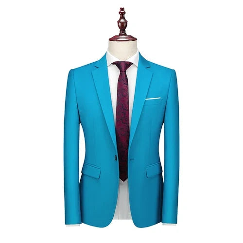 Bright Green Single Button Men's Blazer, Asian Size Slim Suit Jacket, Wedding Dress Coat, White and Black Tops.
