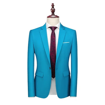 Bright Green Single Button Men's Blazer, Asian Size Slim Suit Jacket, Wedding Dress Coat, White and Black Tops.