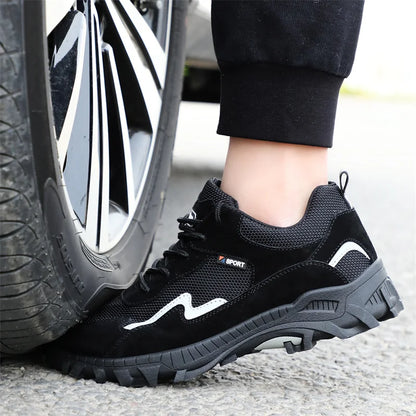 Men Steel Toe Safety Shoes Indestructible Construction Working Shoes Protection Male Footwear Breathable Hiking Industry Boots