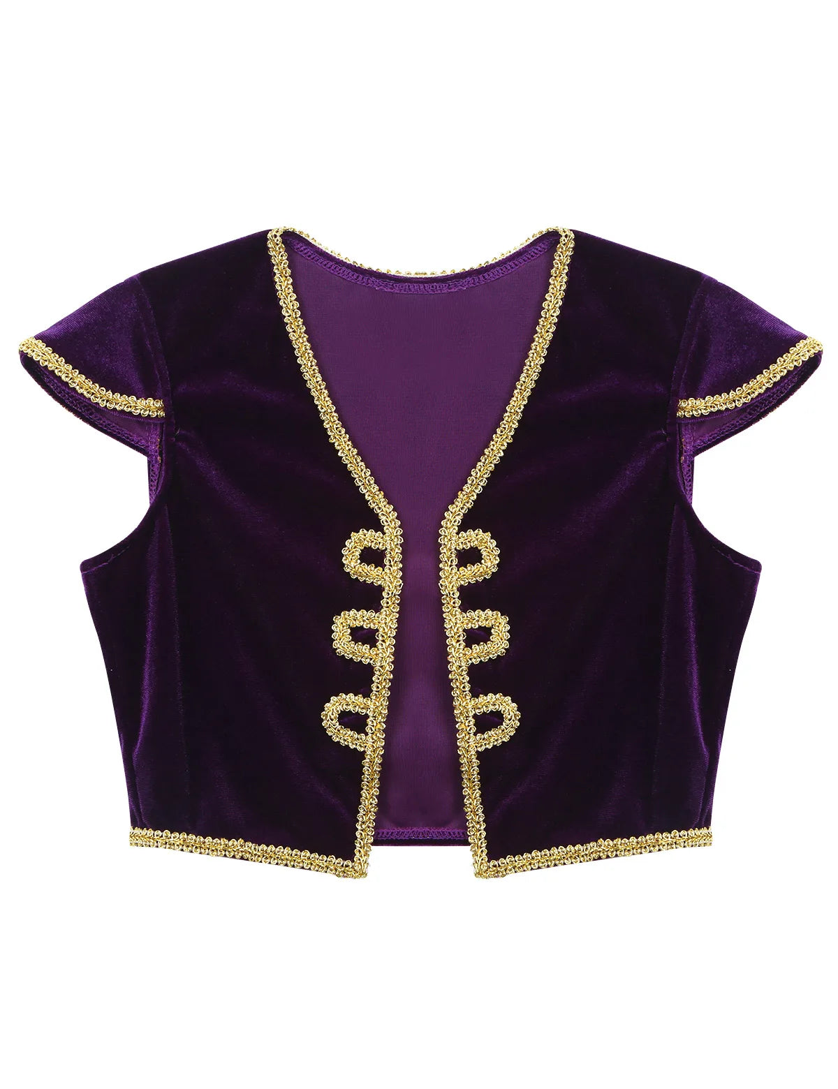Boys Mythical Prince Arabian Carnival Cosplay Outfit Halloween Party Arabian Prince Role Play Waistcoat Vest Top+Belted Pants