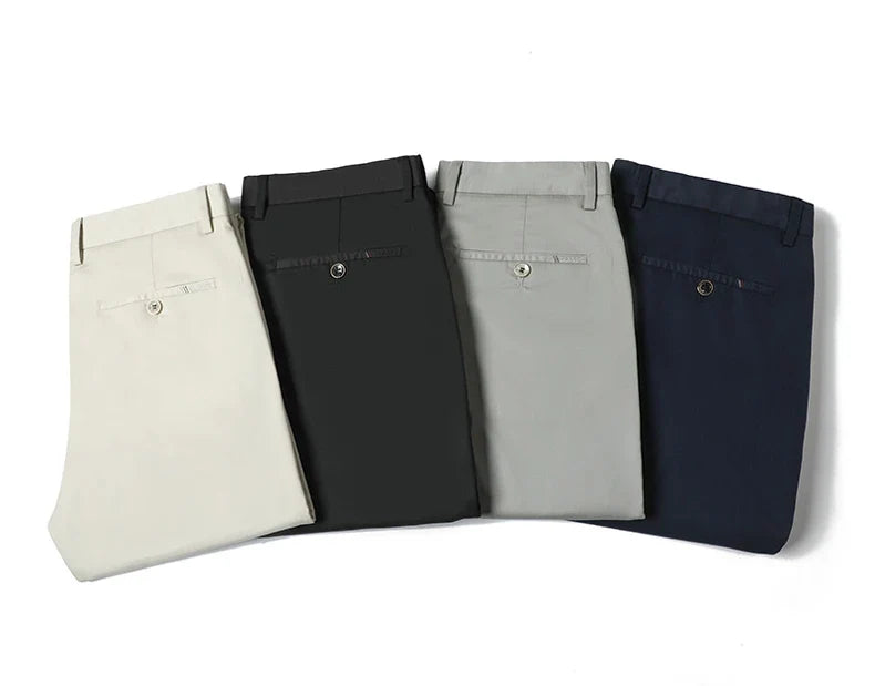 2023 Spring New Men's Bamboo Fiber Casual Pants Classic Style Business Fashion Khaki Stretch Cotton Trousers Male Brand Clothes