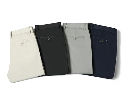 2023 Spring New Men's Bamboo Fiber Casual Pants Classic Style Business Fashion Khaki Stretch Cotton Trousers Male Brand Clothes