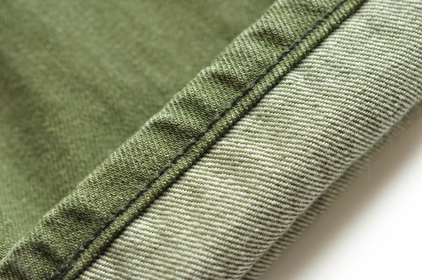 Men Jeans Vulcanization Olive Green 107 Selvedge Denim Jeans Men Washed Slim Fit 14 Oz Zipper Fly