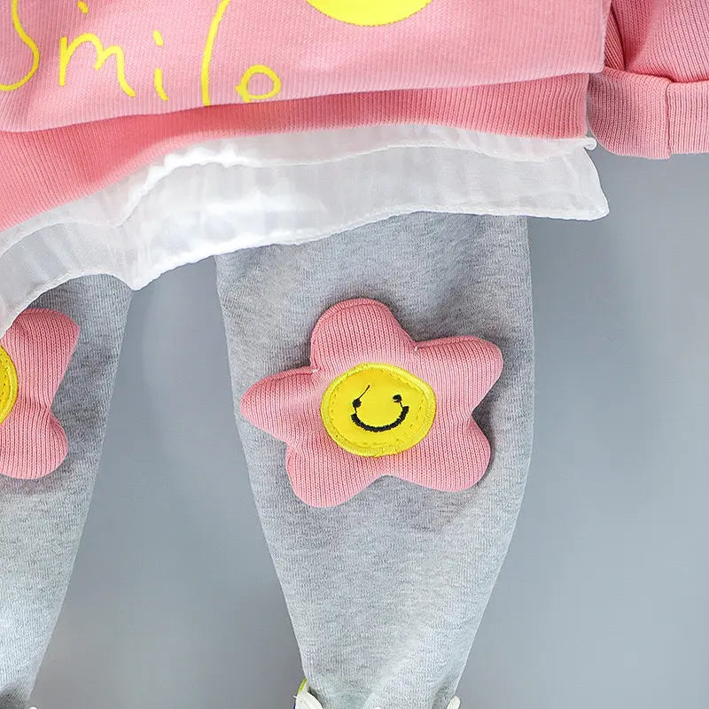 New Spring Toddler Clothing Cotton Suit Children Girls Girls Cartoon T-shirt Sports Pants 2Pcs/set Kids Clothes Baby Tracksuits