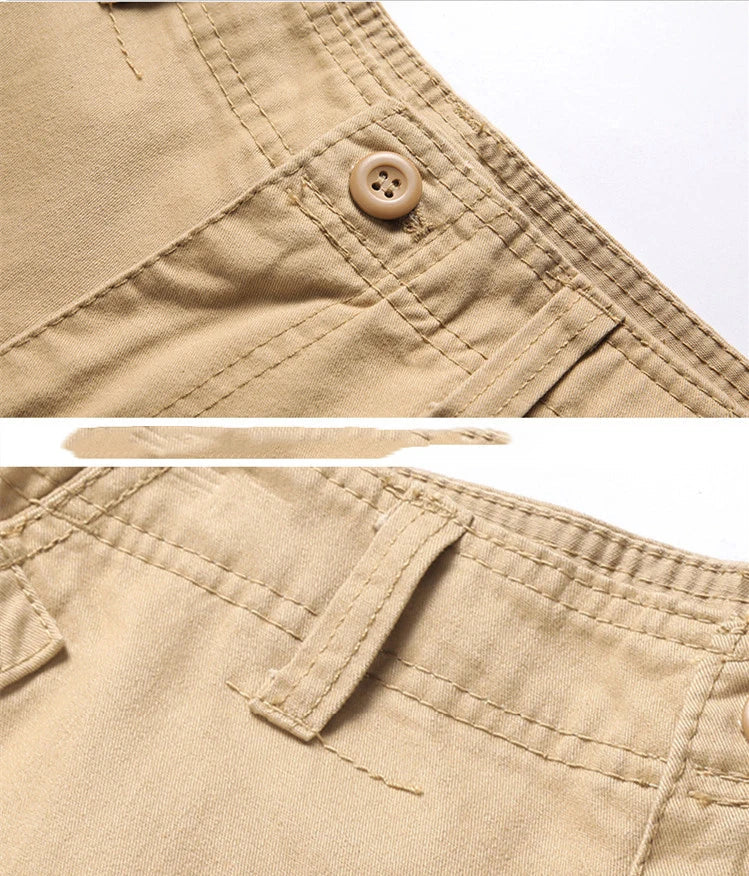 Men's Spring Baggy Cargo Pants Work Overalls Tactical Multi-Pocket Casual Cotton Pants Male Army Straight Slacks Long Trousers