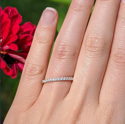 ATTAGEMS Bagues en argent sterling massif 925 pour femmes, Moissanite pleine éternité, bague de mariage, bague de fiançailles, bijoux fins