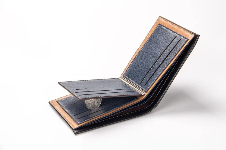 New Slim Short Men Wallets High Quality Luxury Card Holder Male Purse Retro Coin Pocket Photo Holder Men Wallets