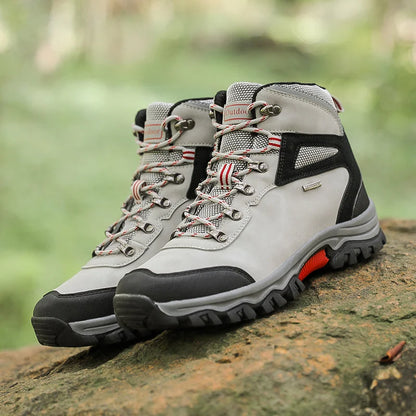 Brand Men's Ankle Boots Waterproof Leather Sneakers Breathable Outdoor Men Hiking Boots No-slip Men's Work Shoes Size 39-47