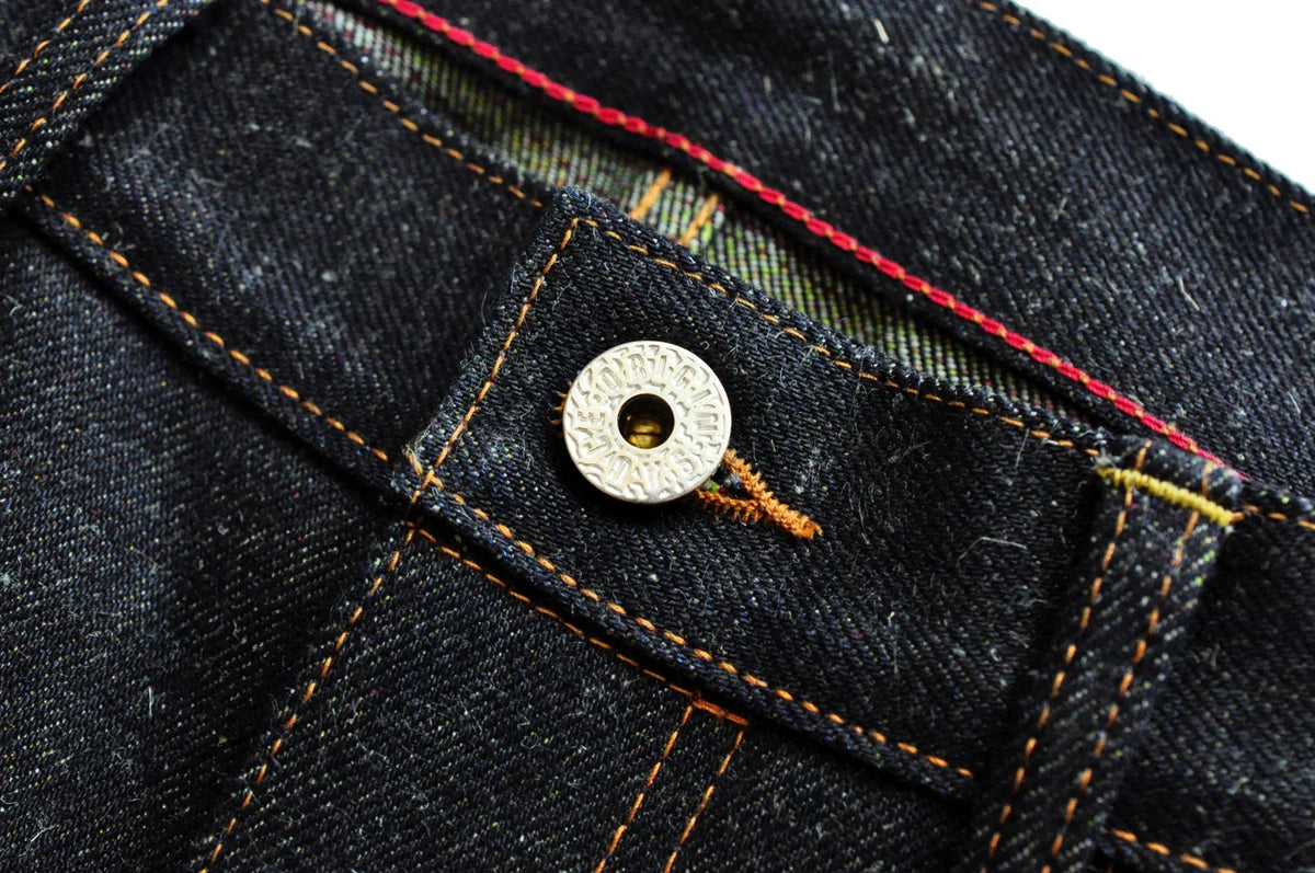 Mens Jeans cotton linen Selvedge Sanforized Raw Denim Jeans for Men Straight Fit Silver Button 19 oz