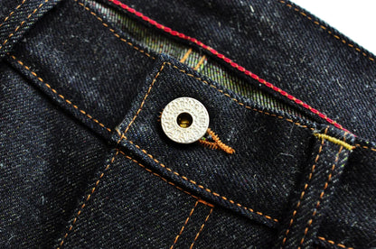 Mens Jeans cotton linen Selvedge Sanforized Raw Denim Jeans for Men Straight Fit Silver Button 19 oz