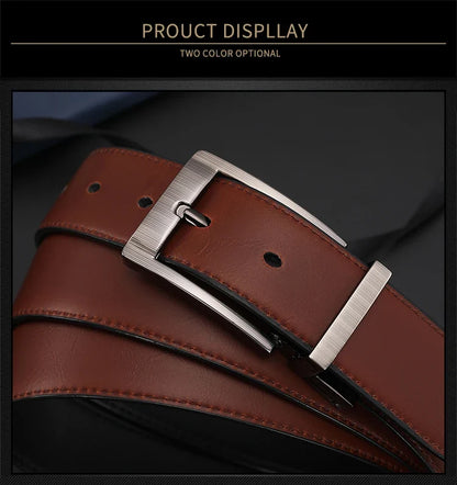 Men Belts Reversible Buckle Leather Brand Luxury Business Fashion Belts for Men Two Sides Color Black Brown StrapHQ117
