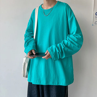 2025 Spring Autumn Long Sleeve T-shirts Men O-Neck Collar Cotton Long T Shirts Men Fashion Casual Comfortable Long T-Shirts Men