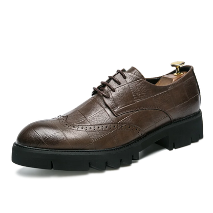 New Arrival Mens Casual Leather Shoes Thick soled Formal Shoes Fashion Brogue Shoes Elegant Leisure Walk Oxford Male Shoes Adult