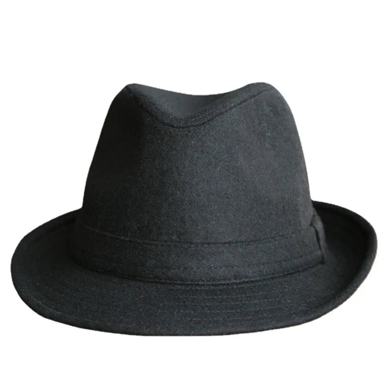 Winter Solid Woollen Fedoras For Men Top Jazz  Hat Adult Bowler Hats Classic Version Chapeau Hats