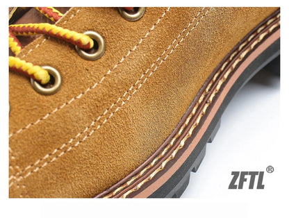 ZFTL Men's Boots Man Ankle Boots Casual Lace up Boots Male Handmade Sewing tooling boots Cow Leather Desert boots Men's 2025