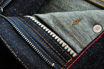 Mens Jeans cotton linen Selvedge Sanforized Raw Denim Jeans for Men Straight Fit Silver Button 19 oz