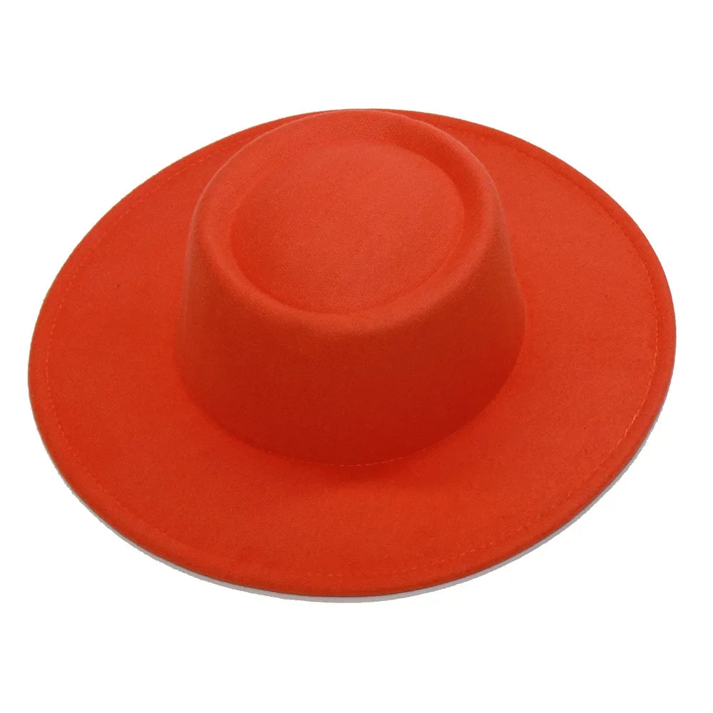 Fedora Hats Men Women 8.5CM Wide Brim Wool Felt Jazz Hats 2023 British style Dress Formal Panama Cap