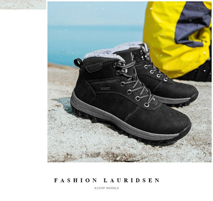 Winter Waterproof Men Boots Plush Super Warm Snow Boots for Men Sneakers Big Size 48 Men Ankle Boots Outdoor Shoes Botas Hombre