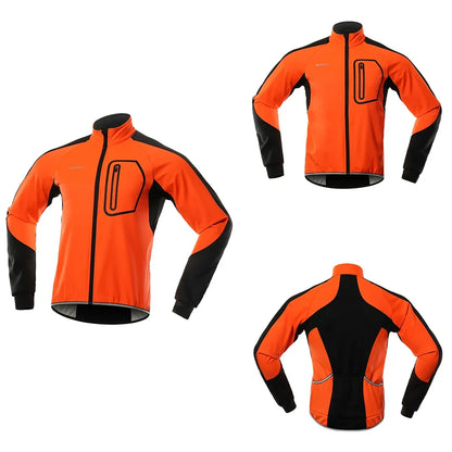 BERGRISAR Men's Cycling Jacket Winter Thermal Jacket Softshell Windbreak Waterproof Bike Coat Bicycle Raincoat BG011