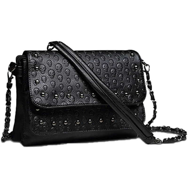 England Style Skull Women Crossbody Bag Leather Small Skull Shoulder Bag Chain Luxury Clutch Women Bags Designer Drop