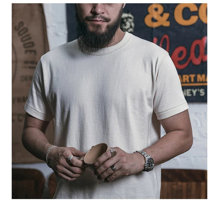 T-Shirts Heavyweight Short Sleeve Crew Neck Summer Men's Basic Tee