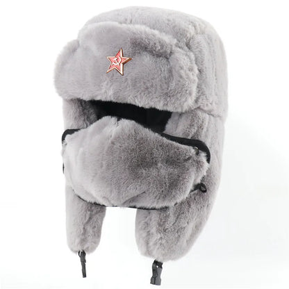 Army Military Soviet CCCP Ushanka Men&Women Winter Earflap Bomber Hat Warm Faux Fur Windproof Thermal hat Snow ski Caps