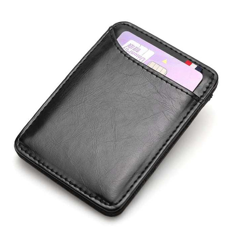 Ultra Thin Men's  PU Leather Mini Small Magic Wallet Money Cash Card Holder Purse  Money Case for Men Women Business Slim 2023
