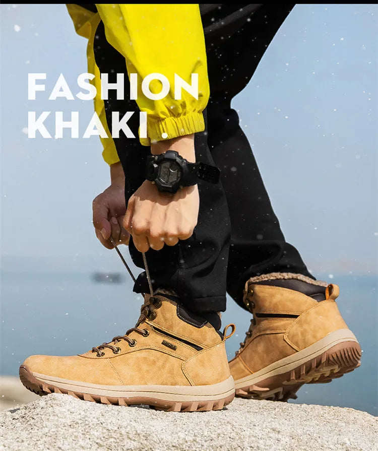 Winter Waterproof Men Boots Plush Super Warm Snow Boots for Men Sneakers Big Size 48 Men Ankle Boots Outdoor Shoes Botas Hombre