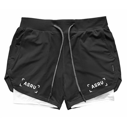 Men's Summer Quick Dry Running 2 in 1 Shorts Sports Jogger Short Pants Male Gym Fitness Training Sweatpants Plus Size M-5XL