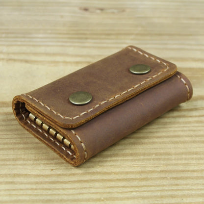 Handmade Vintage Genuine Leather Key Holder Men keyChain Cover Leather Key Wallet Men key case bag Women Key Organizer