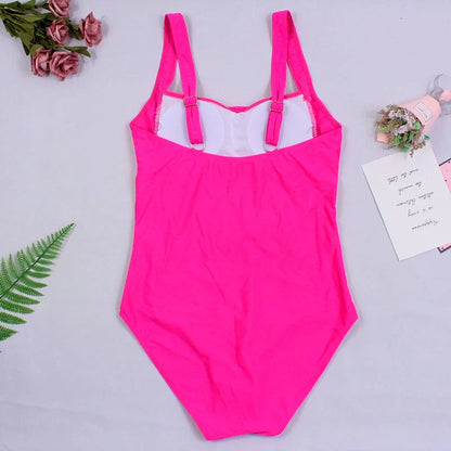Sexy One-Piece Women Swimsuit 2024 Push Up Plus Size Swimwear Tummy Control Monokini Swimming Beach Wear Vintage Bathing Suit