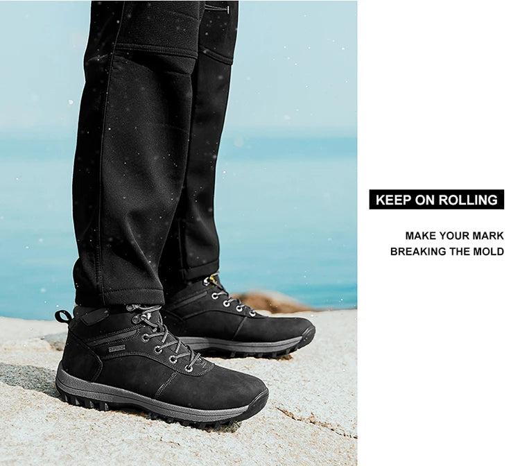 Winter Waterproof Men Boots Plush Super Warm Snow Boots for Men Sneakers Big Size 48 Men Ankle Boots Outdoor Shoes Botas Hombre