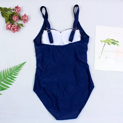 Sexy One-Piece Women Swimsuit 2024 Push Up Plus Size Swimwear Tummy Control Monokini Swimming Beach Wear Vintage Bathing Suit