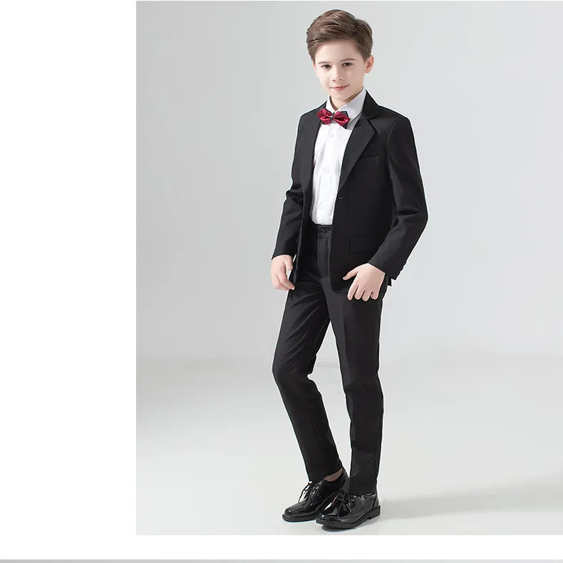Flower Boys Suit for Weddings Kids Prom Party Tuxedo Formal Blazer Children's Day Pinao Performance Costume school uniform 2-16T