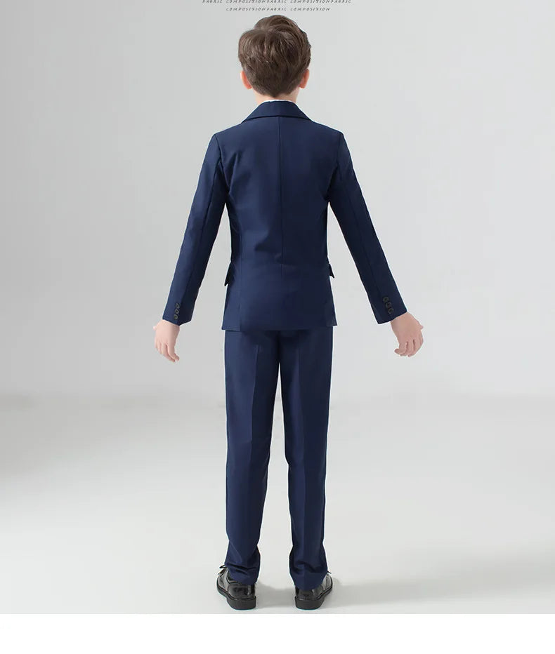 Flower Boys Wedding Suit Kids Prom Party Tuxedo Formal Blazer Children's Day Pinao Performance Costume school uniform 2-16T