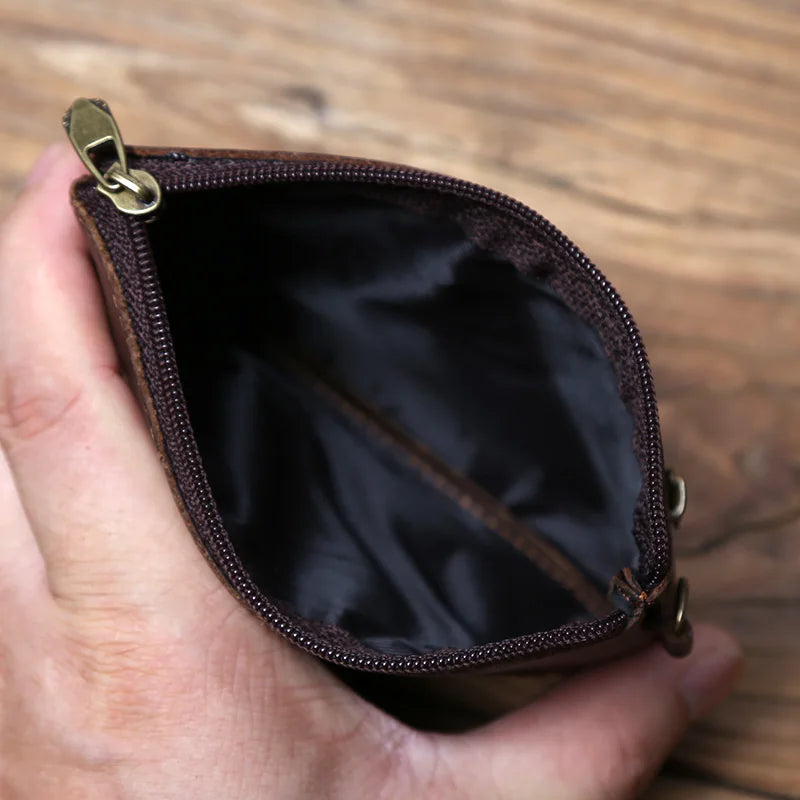 Leather Coins, Suitable For Men, Women, Mini Zipper Wallets, Small Purses, Female Purses, First Layer Cowhide Male Cardhold