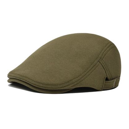 100% Cotton Men Black Flat Ivy Cap Soft Solid Color Gatsby Driving Cabbie Casual Hat Adjustable Newsboy Caps