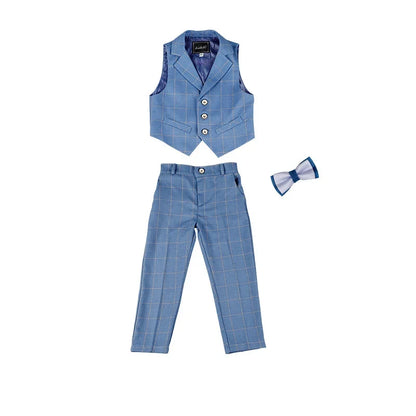 Flower Boys Formal Anzug Suit Kids Wedding Party Dress Blazer Vest Pants Bowtie 4pcs Child Tuxedo Prom Performance Costume