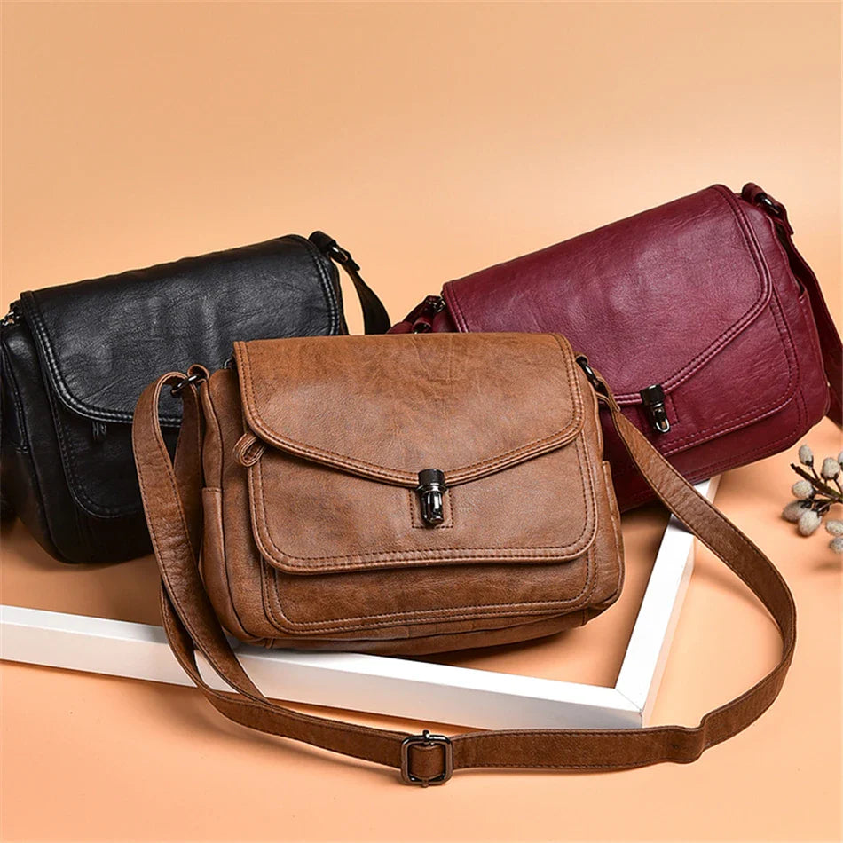 Vintage Soft Leather femmels' Shoulder Bags Luxury Handbags Women's Packet New Designer Small Crossbody Bag 2021 Sac à Femme