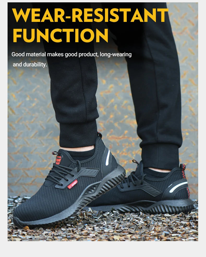 Work Safety Shoes Anti-Smashing Steel Toe Puncture Proof Construction Lightweight Breathable Sneakers shoes Men Women is Light