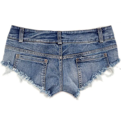 2026 Sexy Women's Jeans Denim Booty Shorts Clubwear Super Short Feminino Skinny Hole Low Waist Short