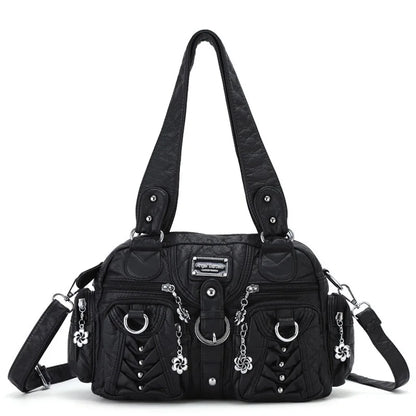 Women Handbags Fashion Satchel Top-handle Handbag PU Shoulder Bag 10.6"x8.3" Dumpling Pack Multi-pockets Shoulder Bags