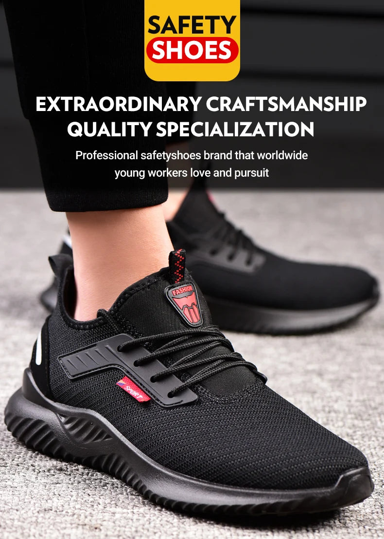 Work Safety Shoes Anti-Smashing Steel Toe Puncture Proof Construction Lightweight Breathable Sneakers shoes Men Women is Light