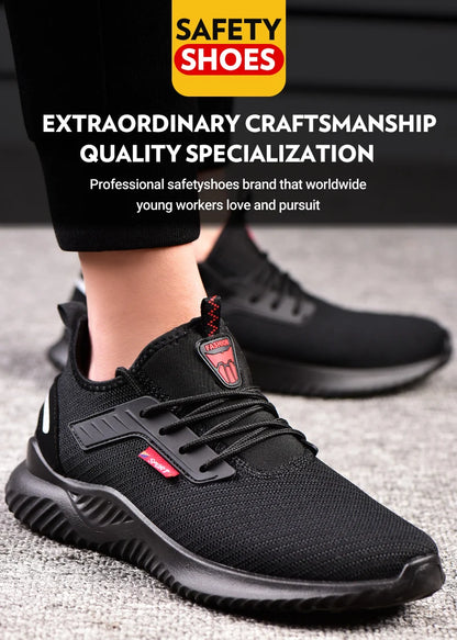 Work Safety Shoes Anti-Smashing Steel Toe Puncture Proof Construction Lightweight Breathable Sneakers shoes Men Women is Light